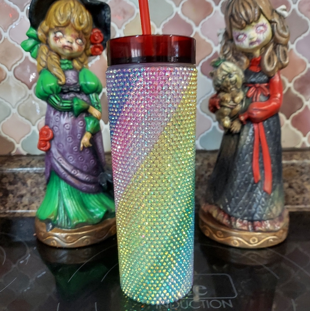 Rhinestone Tumbler w/ straw